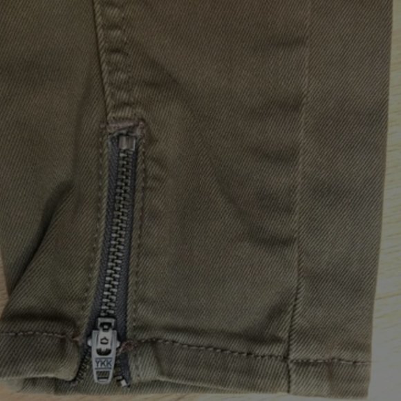 Zara Army Green Skinny Jeans With Zipper Detail - Picture 5 of 10